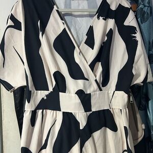 Elegant Black and Cream pant romper